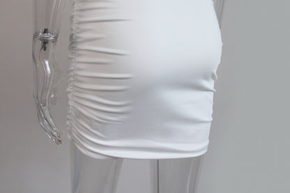 New 2025 Chic Women's Sexy Mini Party Dress, Fiber Spaghetti Straps, Solid Document Cutouts, Drum, Educational Dress