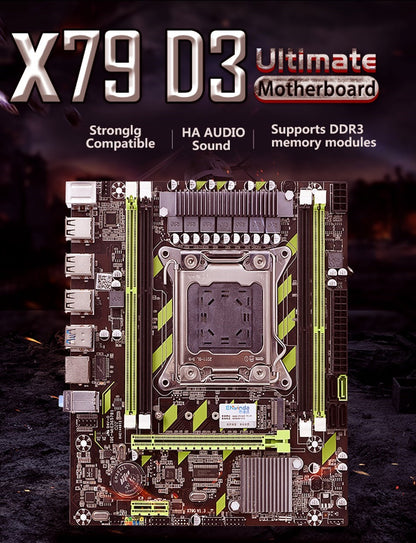 Placa-mãe ENVINDA X79 LGA 2011 USB2.0 SATA3 Suporta Memória REG ECC e Processador Xeon E5 4DDR3 PCI-E NVME M.2