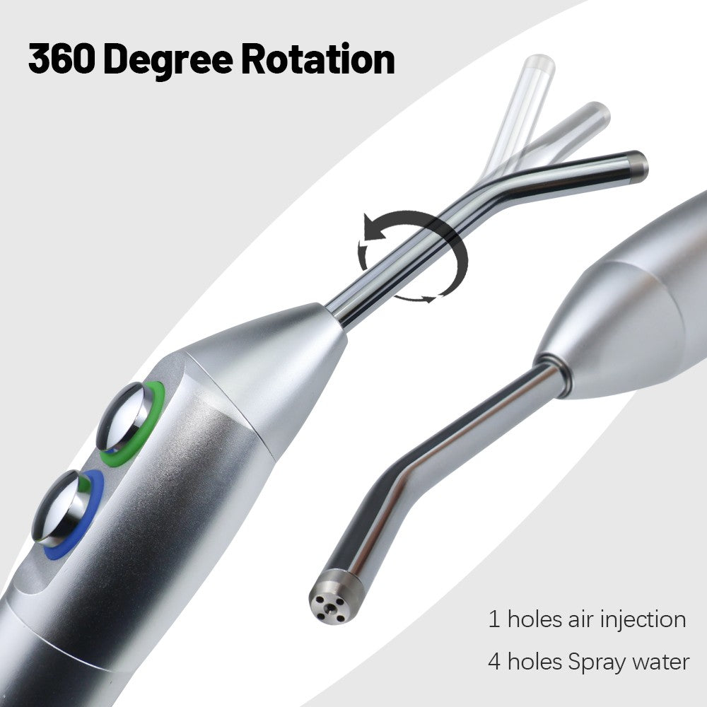 Seringa odontológica de três vias, seringa de ar e água de 5 furos, peça de mão de jato triplo, bicos de aço inoxidável para autoclave