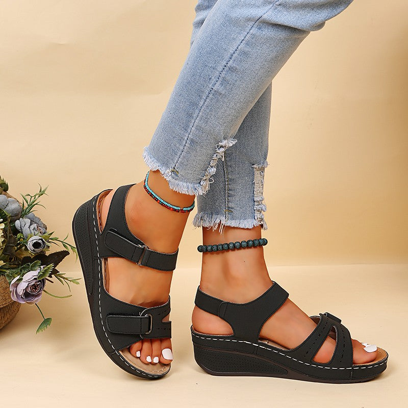 New Summer Trend Women Sandals Soft Bottom Wedge Heels Sandals Women Platform Sandalias Mujer Elegant Wedges Shoes for Women