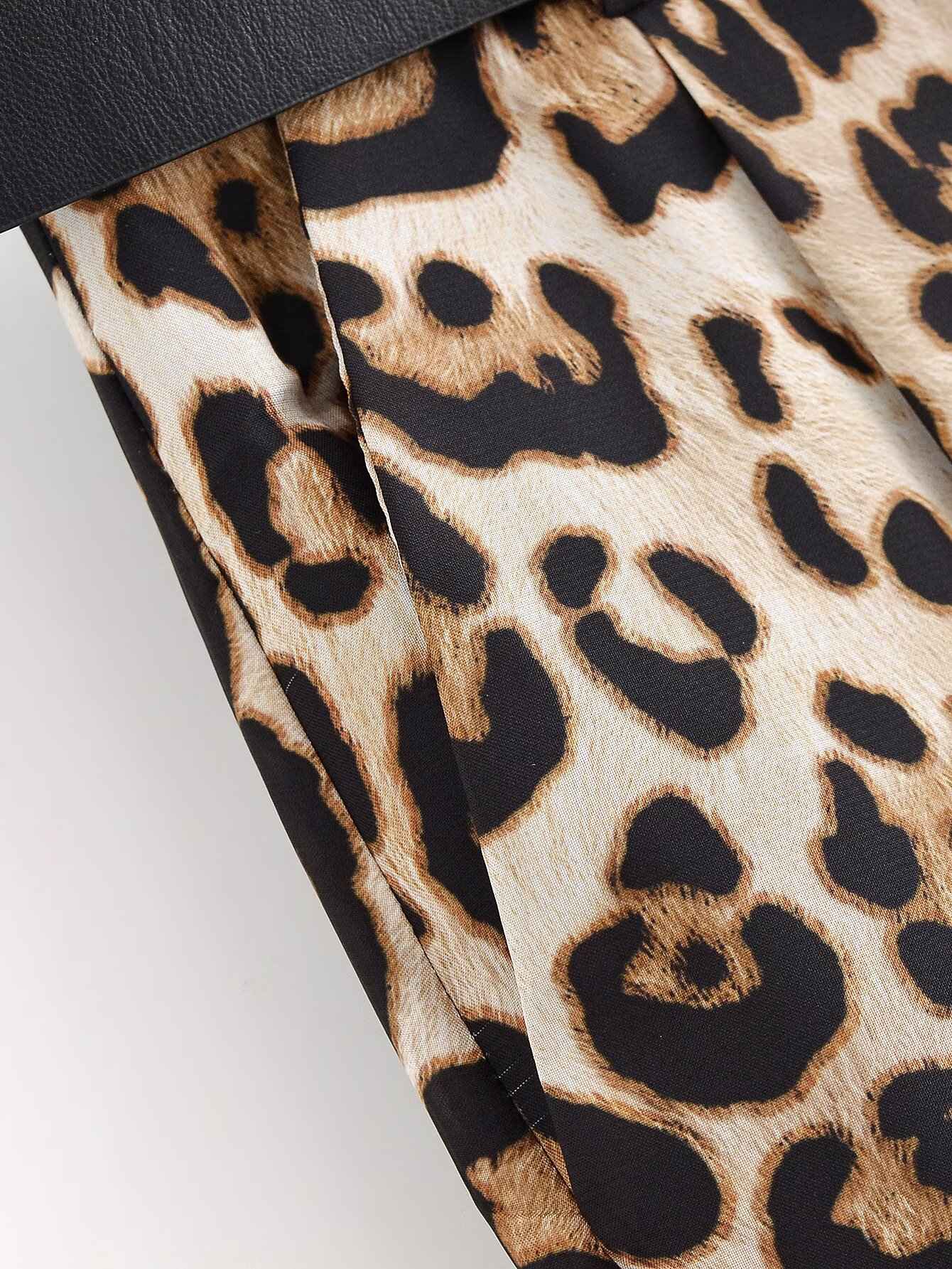 UNIZERA Leopard Satin with Belt High Waisted Trousers Wide Leg Pants Women's Clothing 2025 Summer New Arrivals Casual Pants