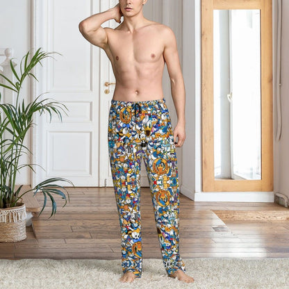 Custom Print Mickey Mouse Donald Duck Pajama Pants Men Sleep Sleepwear Bottoms with Pockets
