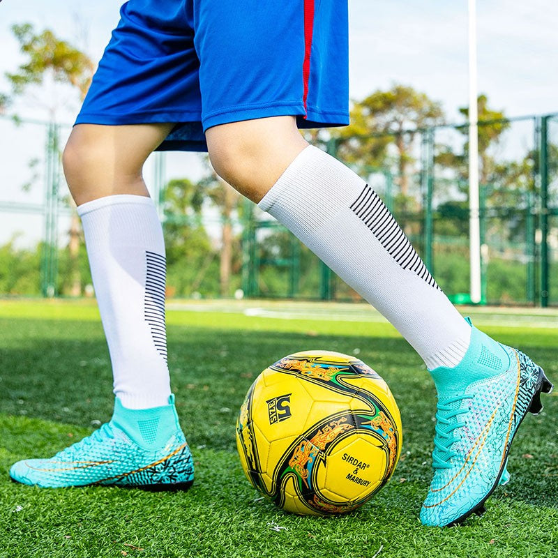 New Men Soccer Shoes Training Boys Outdoor Sport Football Boots Adult Long Spikes Non Slip Cleats Breathable Match Comfortable