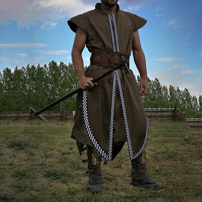 Long Tunic Jerkin Vikings Men's Tarbard Surcoat Medieval Renaissance Costume Shirt Coat Vest Outfit Tabard Costume For Adult