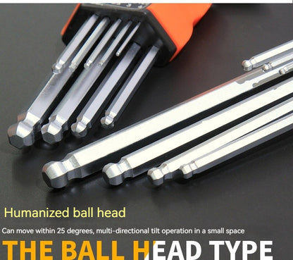 9PCS/Set L Type Double-End Screwdriver Hex Wrench Set Allen Key Hexagon Flat Ball Torx Star Head Spanner Key Set Hand Tools