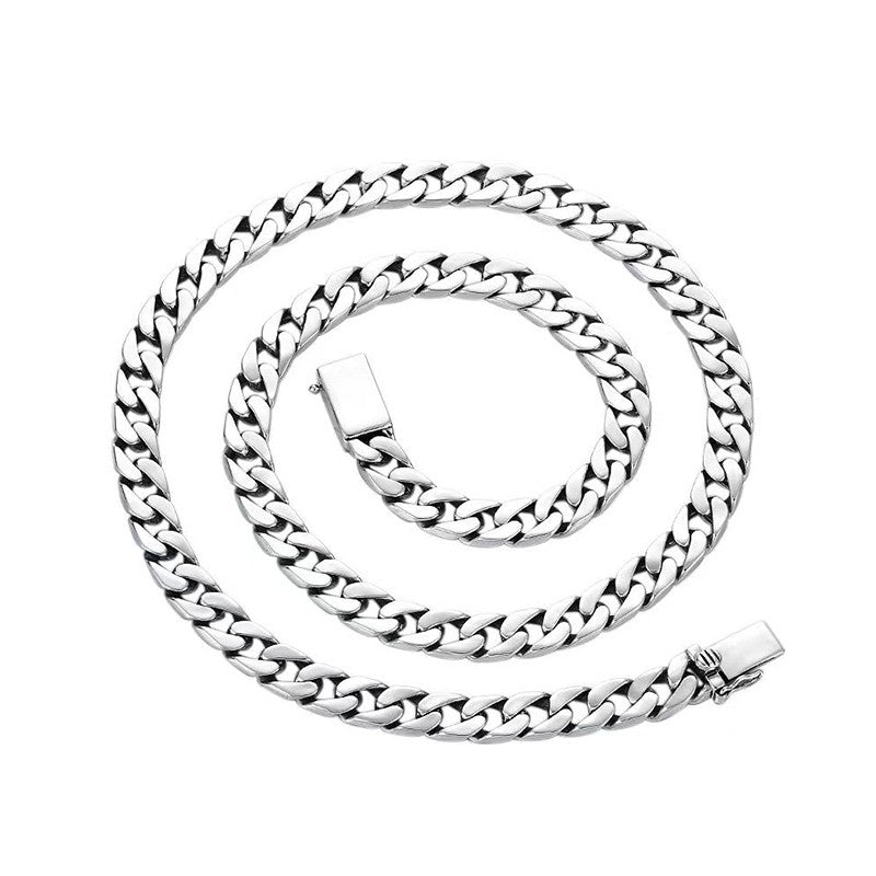 100% S925 Sterling Silver Bracelet 8MM Punk S925 Silver Jewelry Never Fade Carry certificate Men Women Jewelry Gifts