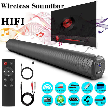 Soundbar Sistema de Som para TV Alto-Falante Bluetooth Subwoofer Sem Fio Graves Home Theater Recarregável Alto-falante Portátil