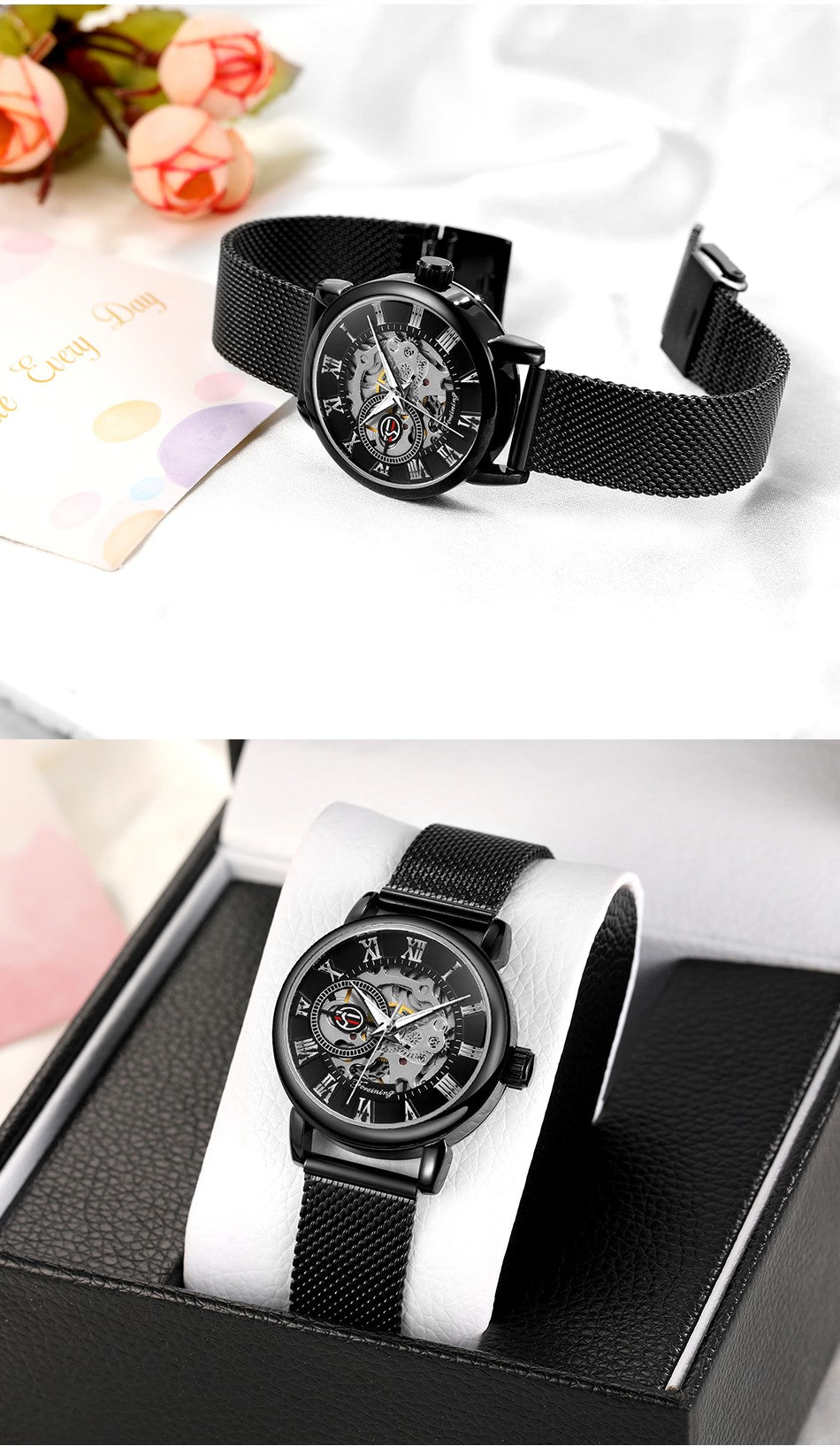 Forsining 099L Girl Bracelet Mechanical Watch With Manual Hand Wind Mechanical Wristwatch Mesh strap Female Watch Reloj Mujer