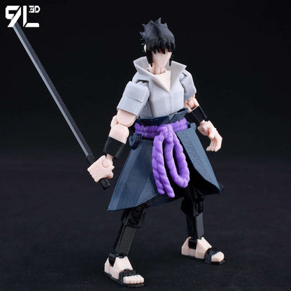 9L3D Lucky13 TITAN13 Rasengan Sasuke Uchiha 3D Figure - Susanoo & Fireball Jutsu Pose with Katana,Dummy13 T13 Anime Action Model