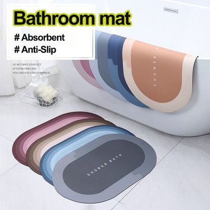Tapete de Banho de Pedra Diatomácea Tapete de Banho de Terra Diatomácea Super Absorvente Antiderrapante 3,5MM de Espessura Tapete de Banho para Chão de Banheira