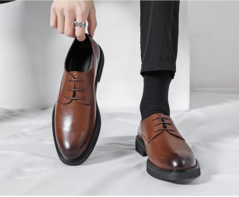 Classic Brogue Office Leather Shoes Men Casual Business Leather Shoes Korean Formal Oxford Men's Dress Shoes