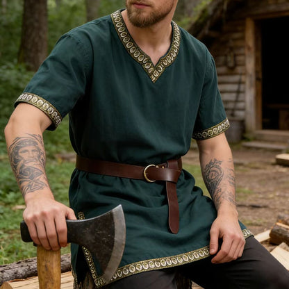 Knight Cosplay Medieval Costume Tunic Halloween Costumes for Men Adult Viking Pirate Disguise Fancy Clothing Carnival Shirts