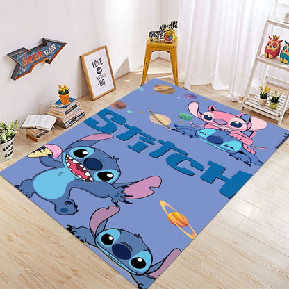MINISO Disney Cartoon Carpet Stitch Pattern Non Slip Rugs for Kids Bedroom Bedside Home Decor Baby Crawling Floor Mats Washable