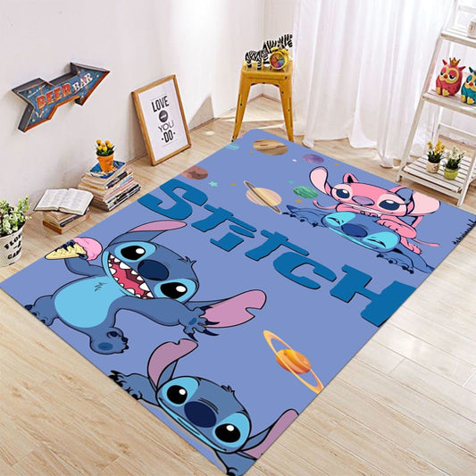 MINISO Disney Cartoon Carpet Stitch Pattern Non Slip Rugs for Kids Bedroom Bedside Home Decor Baby Crawling Floor Mats Washable