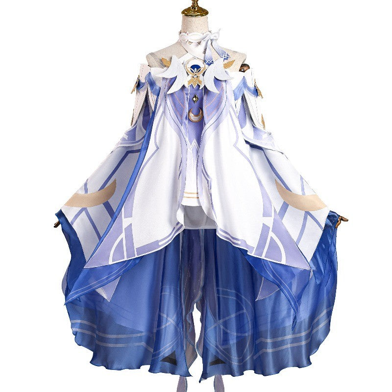 Game Impact Damselette Columbina Cosplay Costume Wig Hair for Women Cosplay Halloween Fatui Role Play Party Dress Outfits