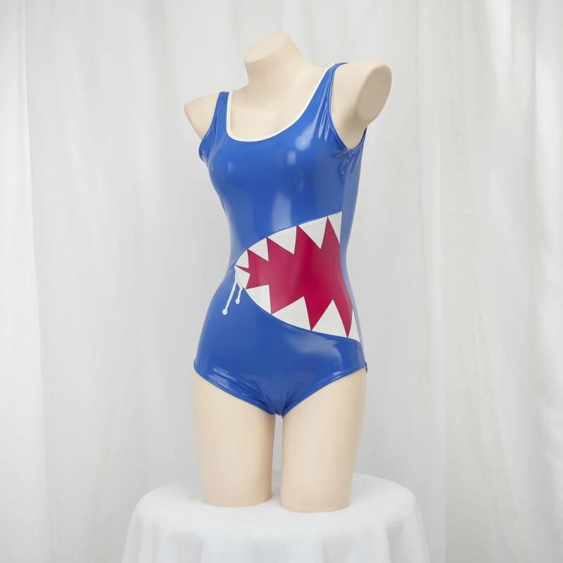 Anime Shark Swimsuit Cosplay Costume Leather Bodysuit Japanese Swimwear Role Play Nightwear Halloween Role Play Lingerie In Stoc