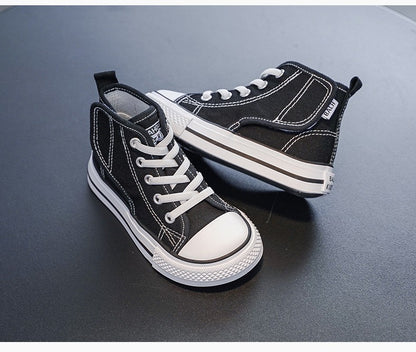 Spring and Autumn New Children's Canvas Shoes Boys High-Top White Shoes Girls Casual Shoes Parent-Child Shoes Board Shoes