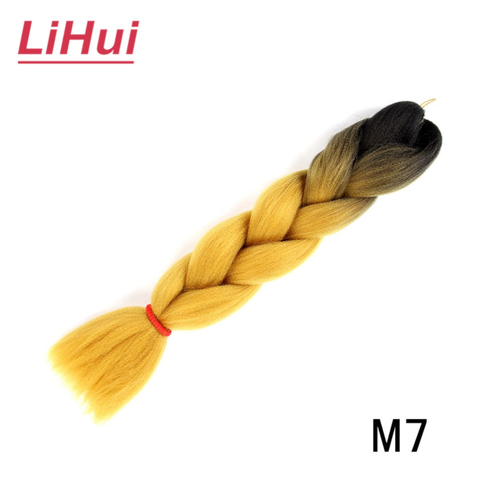 Cabelo Sintético Trança Jumbo 24 Polegadas Ombre Jumbo Extensão de Cabelo para Mulheres Tranças DIY Roxo Rosa Amarelo Cinza Lihu