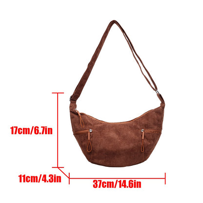Imitation Suede Bag, New Crossbody Bag, Women's Bag, High-End Feel, Shoulder Bag, Large Capacity Commuting Dumpling Bag