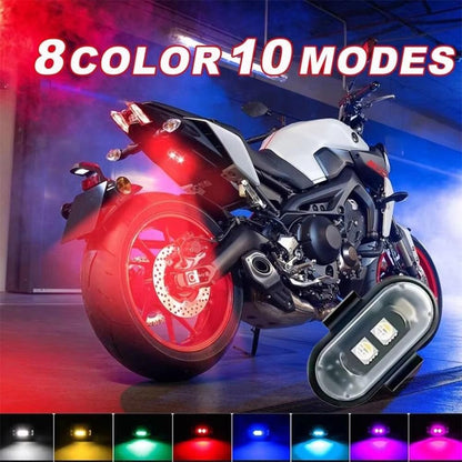 4pcs/set Wireless Remote Control Aircraft Lights,RGB Led Aircraft Strobe Light Motorcycle Accessories