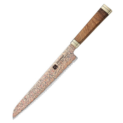 XINZUO 1-5 peças Conjunto de facas de cozinha Artesanais Faca de Chef Lâmina de Aço Damasco de Cobre Tricolor 53 Camadas com Cabo de Madeira Padauk e G10