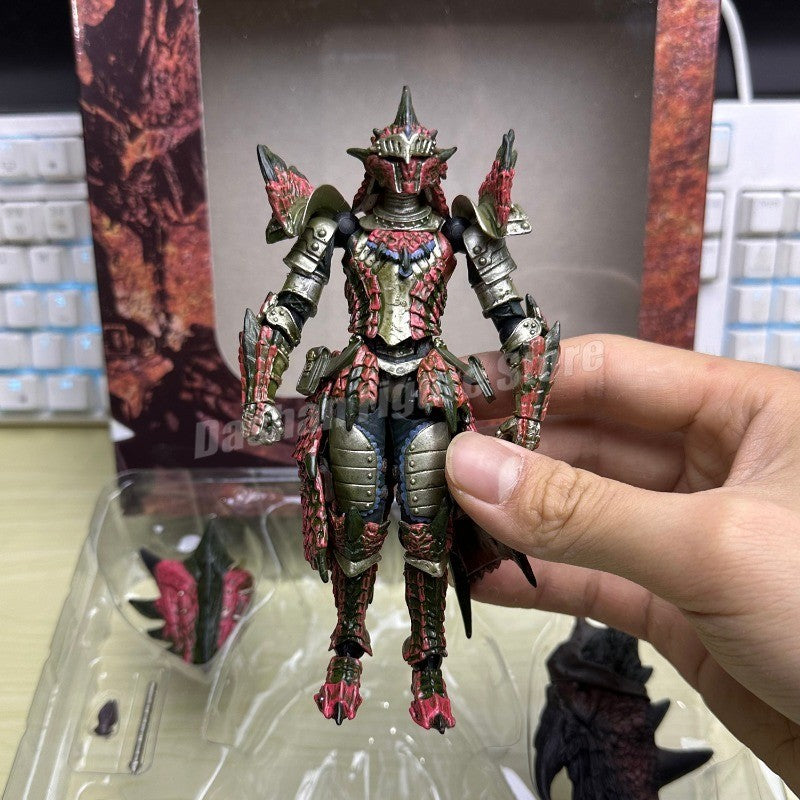 Kaiyodo Monster Hunter Rathalos Boneco de Ação Revoltech Yamaguchi Espadachim Modelo Reus Dragão de Fogo Macho Zinogre Brinquedo em Miniatura