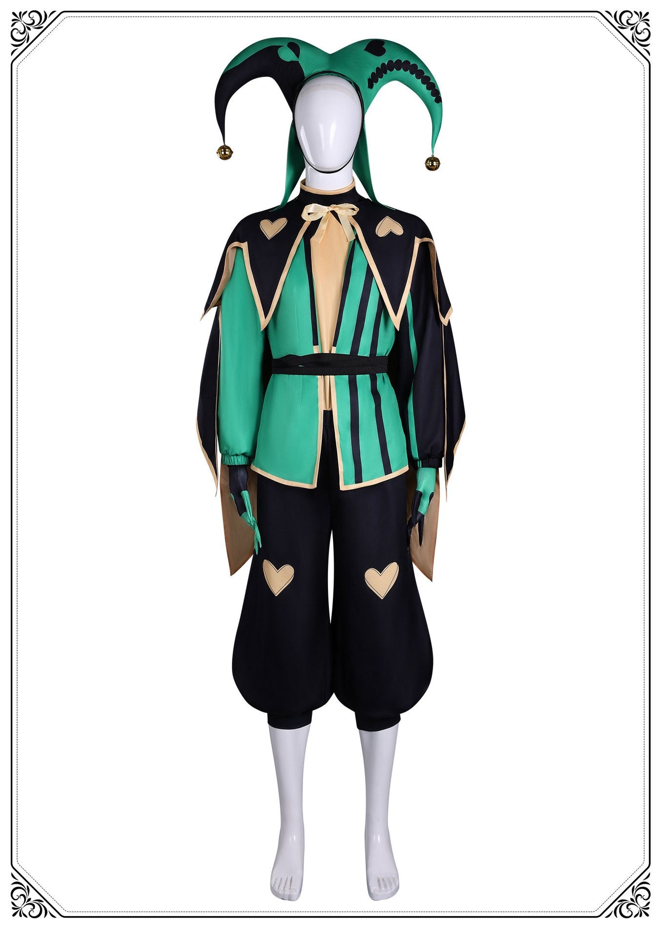 The Freak Circus Pierrot Jester Harlequin Cosplay Costume for Game Adult Clown Joker with Mask Halloween Carnival Outfits