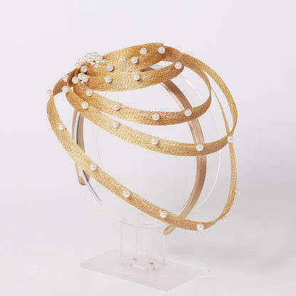 FS Rosa Marinho Coquetel Fascinators Chapelaria Chapéus De Casamento De Luxo Com Pérola Falsa Chapéu De Igreja Para Mulheres Elegante Chapeau Femme