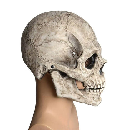 Movable Jaw Mask Breathable Latex Headgear Full Head Skull Helmet Comfortable Skull Mask For Halloween Party Outdoor Decorations