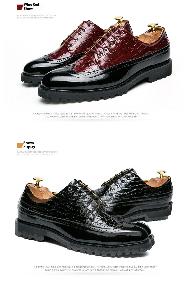 2024 new lazy man slip-on bean shoes men's business casual crocodile print 46 large size fringed leather shoes men