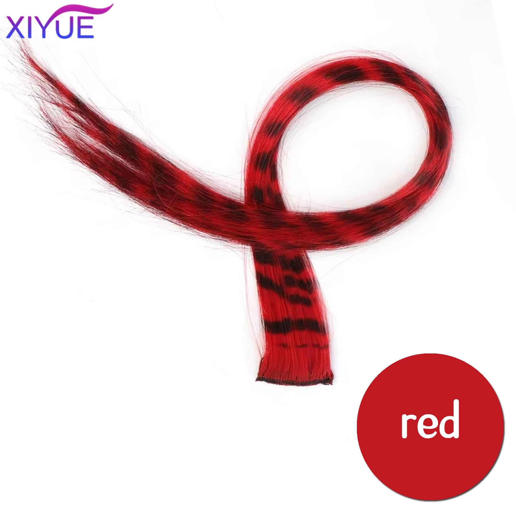 Synthetic One Card Hair Extension Wig Hair For Women Long Straight Clip-in Colored Zebra Line Feather Hair Extensions Fake Hair