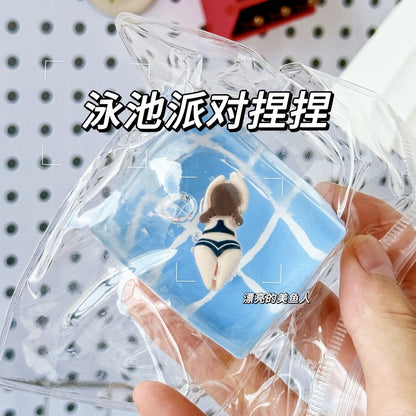 Pool Party, Squishy Toy, Creative Toy, Internet-famous, Bestseller, Malt Sugar Texture, Stress Relief Gadget, Party Favors