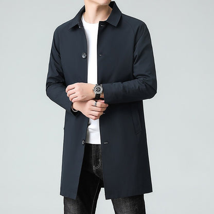 Top Quality Korean New Brand Casual Fashion Long Men Trench Coat  Windbreaker Overcoat Slim Fit Long Jacket Men Clothing