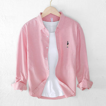 Washed Vintage Cargo Shirts Men Cotton Long Sleeve Shirt High Quality Embroidery Sold Color Fitness Shirt Male Camisa Masculina