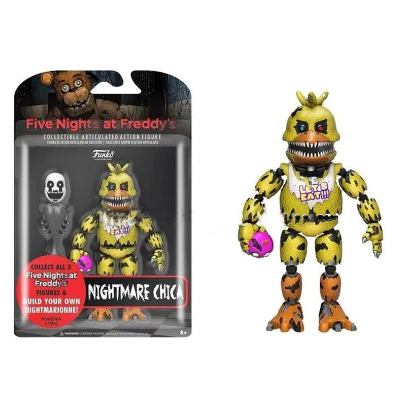 Figuras FNAF de 14cm Nightmare Freddy Bonnie Foxy Chica Boneco Articulado Blacklight Freddy Frostbe Coleção de Brinquedos