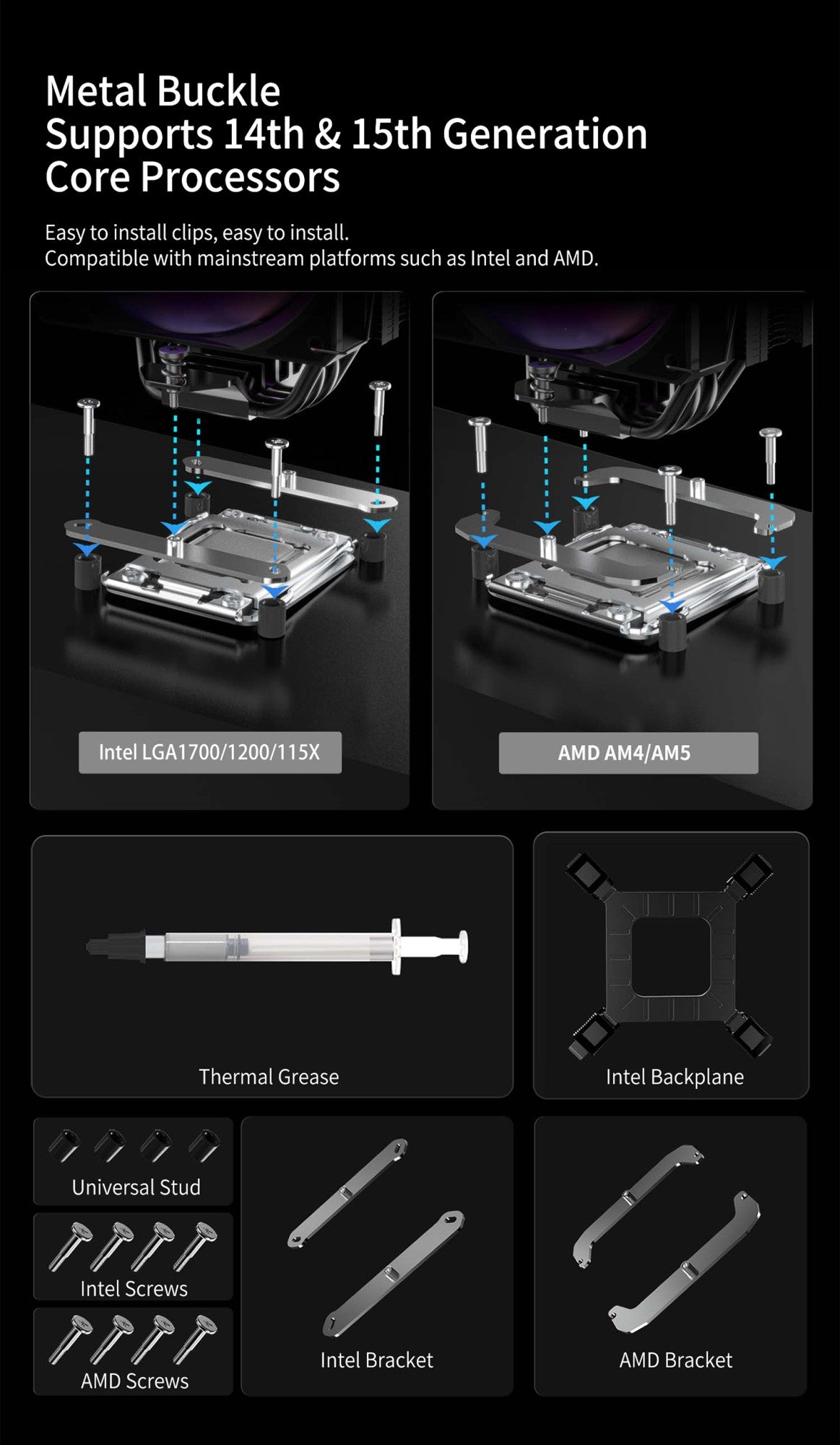 UPSIREN Walrus Assassin 90 Digital Display 4 Heatpipe CPU Cooler 92mm Cooling Fan Radiator Air Cooler  For LGA1700/1200 AM4 AM5
