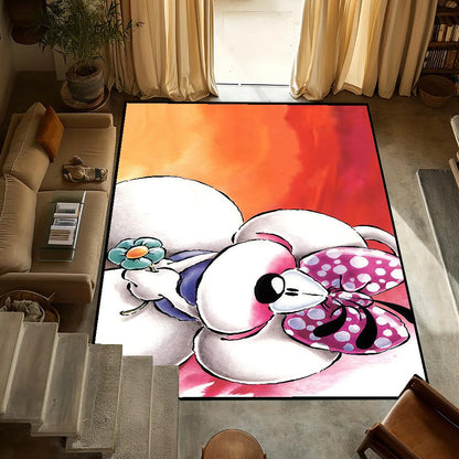 D-diddl small carpet Anti-Slip Kitchen cartoon funny maus art Bedroom Handmade Tufted Rug cute Living Room Entrance Decoration
