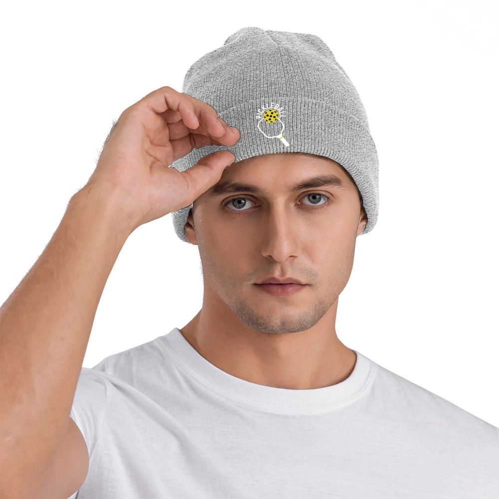 Pickleball Warm Knitted Cap Hip Hop Bonnet Hat Autumn Winter Outdoor Beanies Hats for Men Women Adult