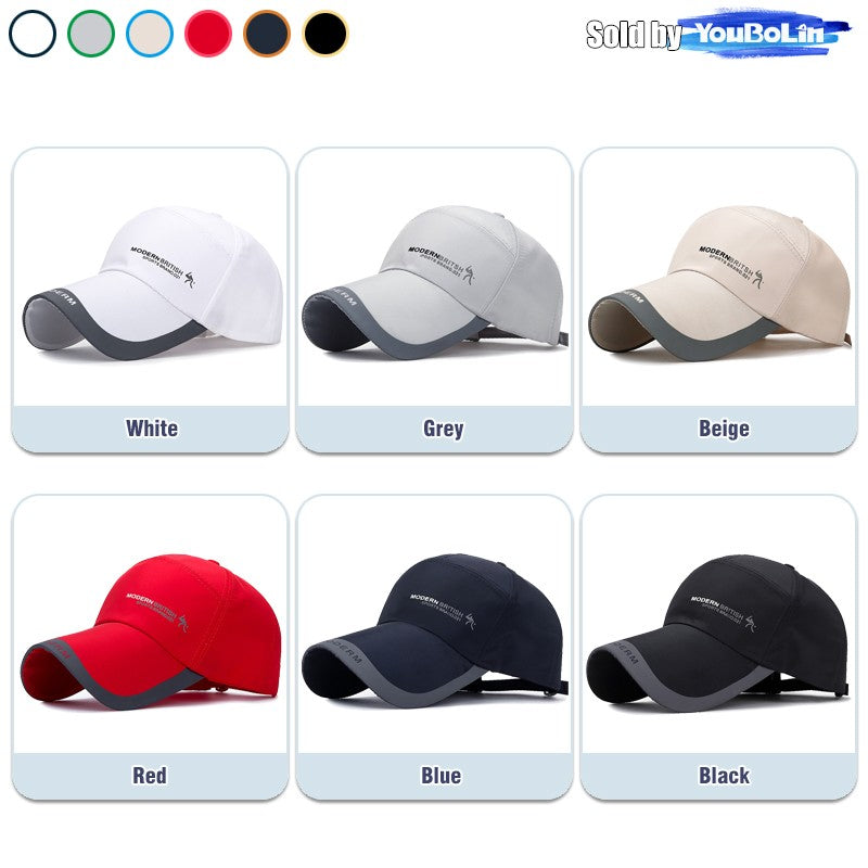 Boné de Beisebol Ajustável de Aba Estendida Fino de Secagem Rápida de Verão Boné de Pesca Bonés Trucker Bonés de Papai