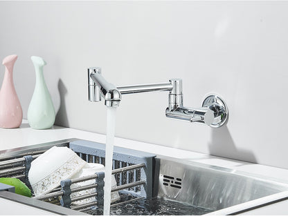 Brushed Gold Rotated Kitchen Sink Faucet Cold Water Tap Brass Basin Sink Swivel Faucets Wall Mounted Faucet