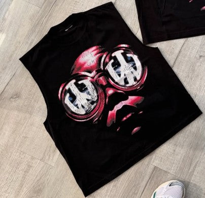 Y2K Summer Casual Loose T-shirt Men Street Hip-hop Harajuku Retro Fashion Oversized Short-sleeved High Street Fashion Clothing