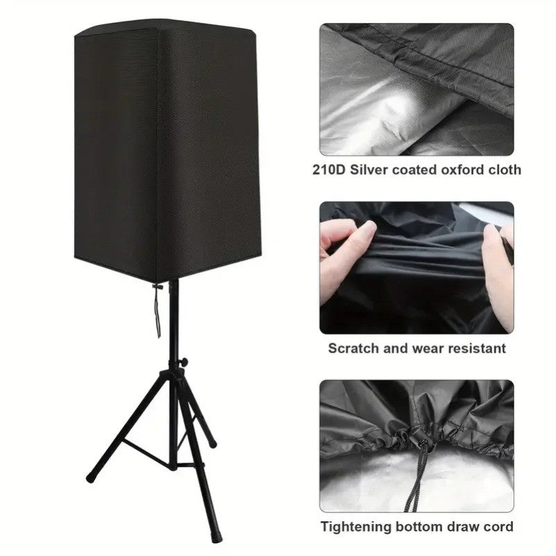 Capas Impermeáveis para Caixas de Som, Proteção à Prova de Poeira em Tecido Oxford 210D para Sistemas de Áudio Internos e Externos e Home Theater