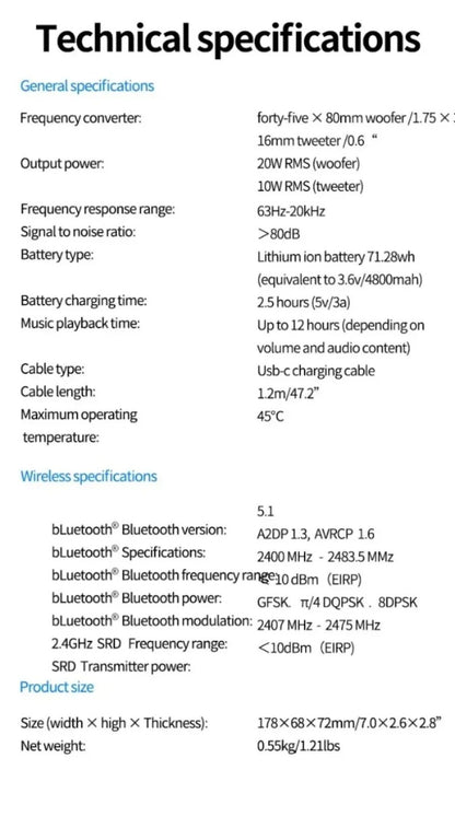 Caixa De Som Bluetooth Portátil Flip6 Multifuncional TWS Áudio Subwoofer Sem Fio para Casa com Dois Alto-falantes