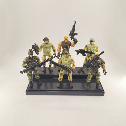 6 Peças/Conjunto Força Militar Armas Guerreiro Elite Action Figure Brinquedos PVC 10cm Terrorista SWAT Time Ornamento Presente de Aniversário Infantil