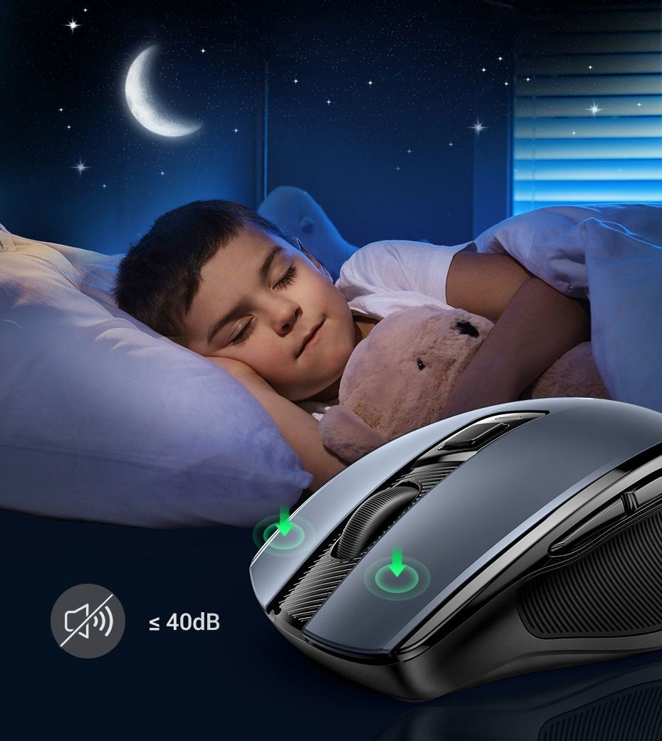 Mouse sem fio UGREEN Bluetooth 5.0 Mouse ergonômico 4000DPI 6 botões silenciosos Mouse para MacBook Tablet Laptops Computador PC 2.4G
