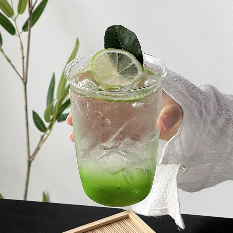 Copos de café gelado Copo de vidro estético Garrafa de água Copos para beber Utensílios de mesa decorativos Caneca de café gelado Copo de coquetel