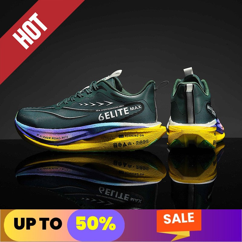 Fluorescence Running Shoes CarbonBoard Marathon Men Sports Breathable Women's Comfortable Athletic Casual Sneakers WearResistant