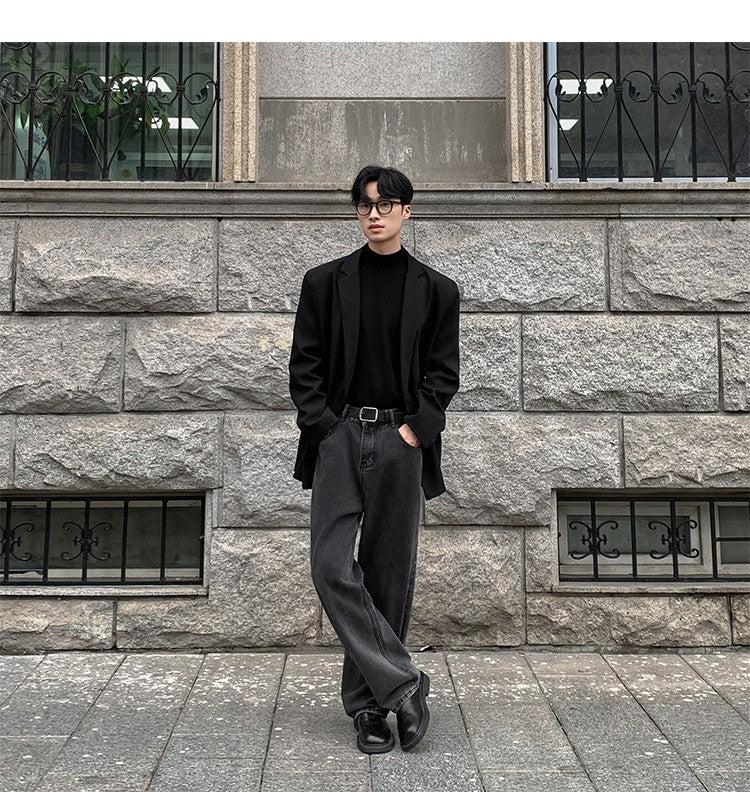 2024 Spring Summer Men Formal Blazers Men Korean Fashion Loose Casual Dress Jacket Men Harajuku Social Suit Jacket Clothing
