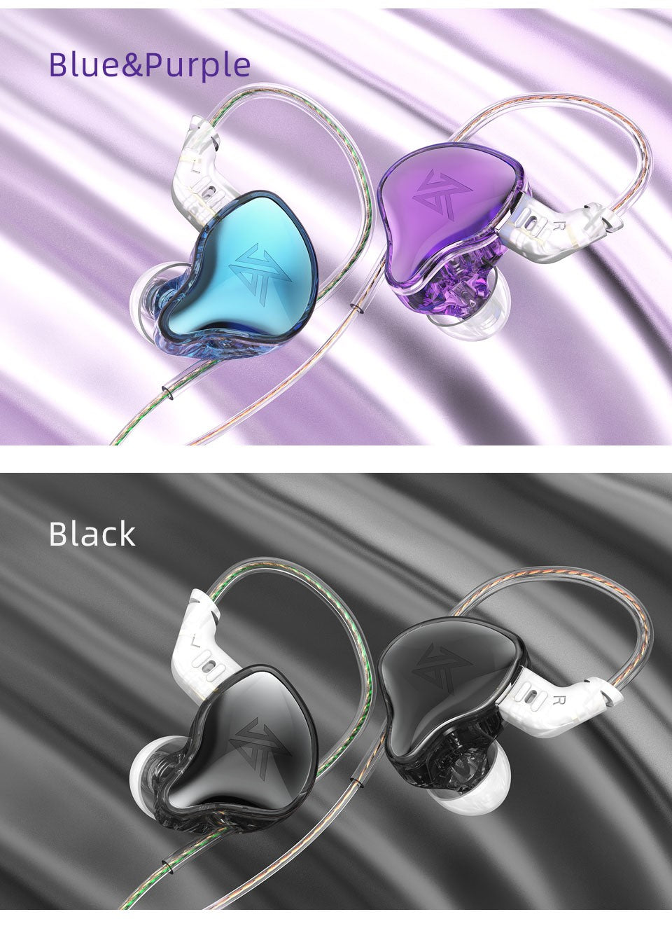 KZ EDC  EDCX Wired Headset Hanging In Ear Earbuds Headphones With Microphone Game Sport Monitor Noice Cancelling Earphones