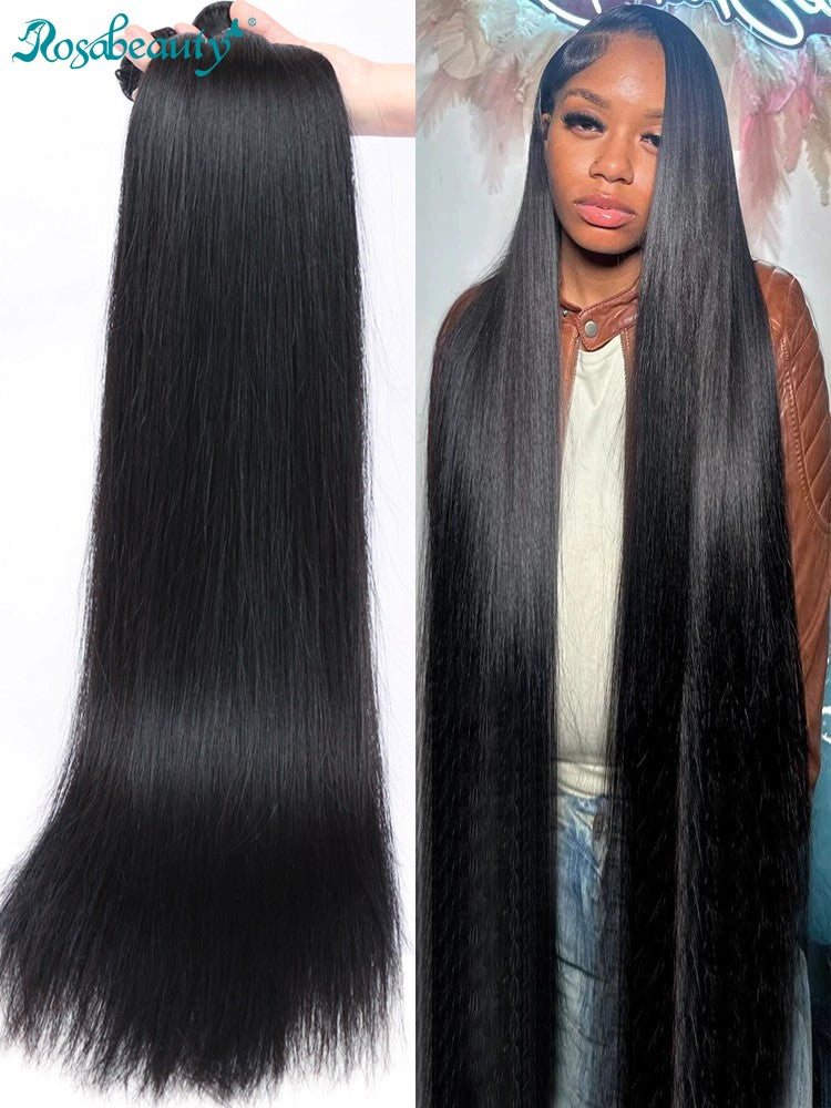 Rosabeauty 30 32 40 Polegadas Pacotes 1 2 3 4 5 Liso Osso Brasileiro Cabelo Humano Remy Pacotes Extensões Tissage Para Mulheres